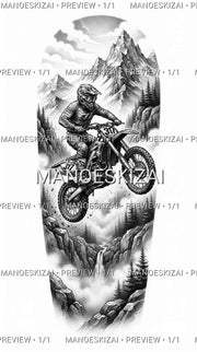 Motokroso tatuiruotės eskizas – 1/1